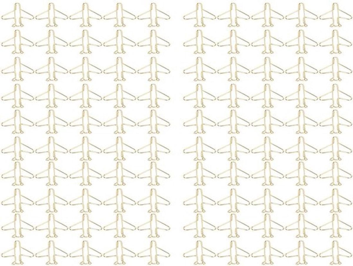 Papieren Clips 100 Stuks - Vliegtuigvormig - Geëlektropleerd Metaal - Lichtgewicht - Draagbaar - Stevige Constructie - Papierclips
