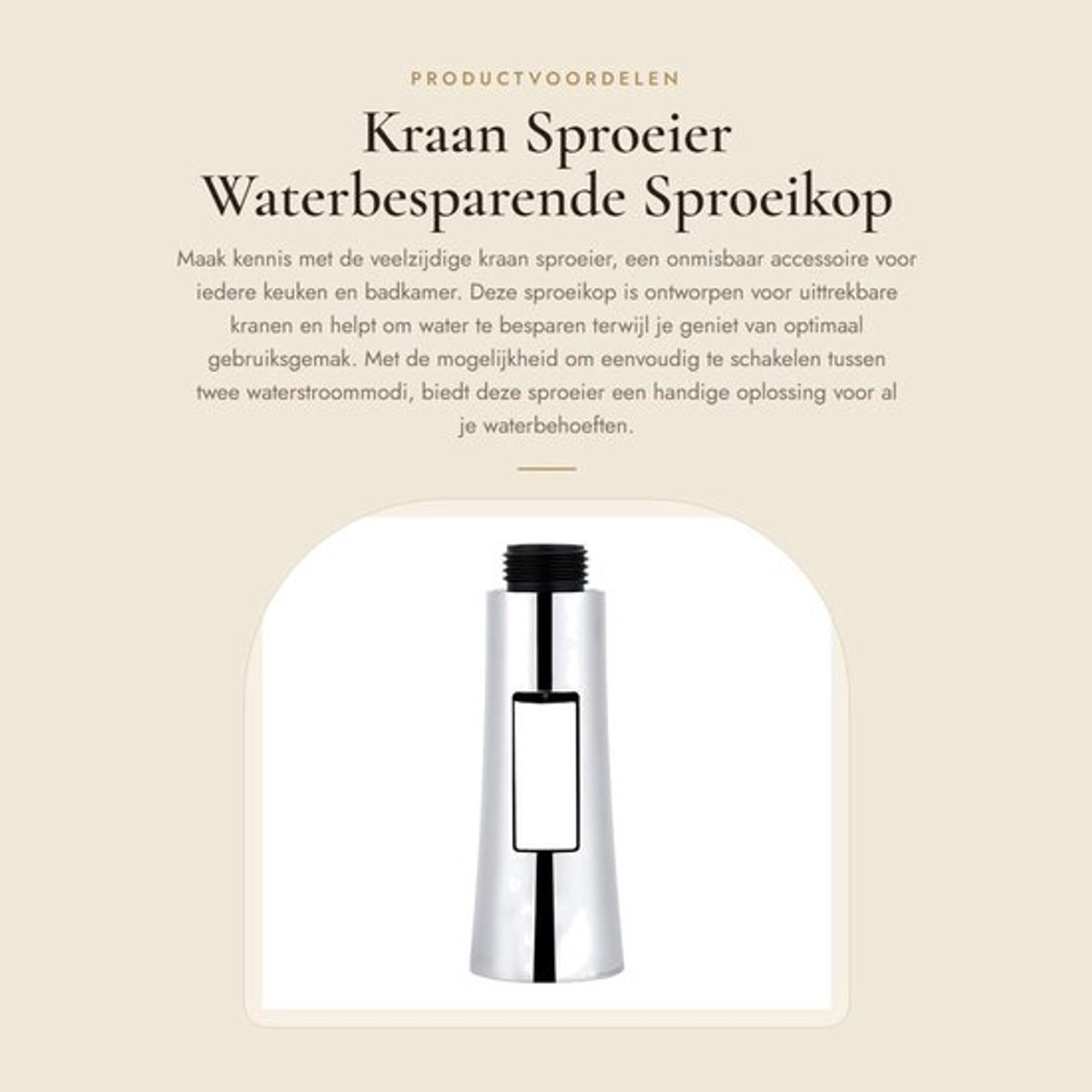 Sproeikop Waterbesparend - Kraan Opzetstuk - Keukenkraan - Badkamer - Twee Waterstroommodi - Hoogwaardig ABS - Kraansproeier