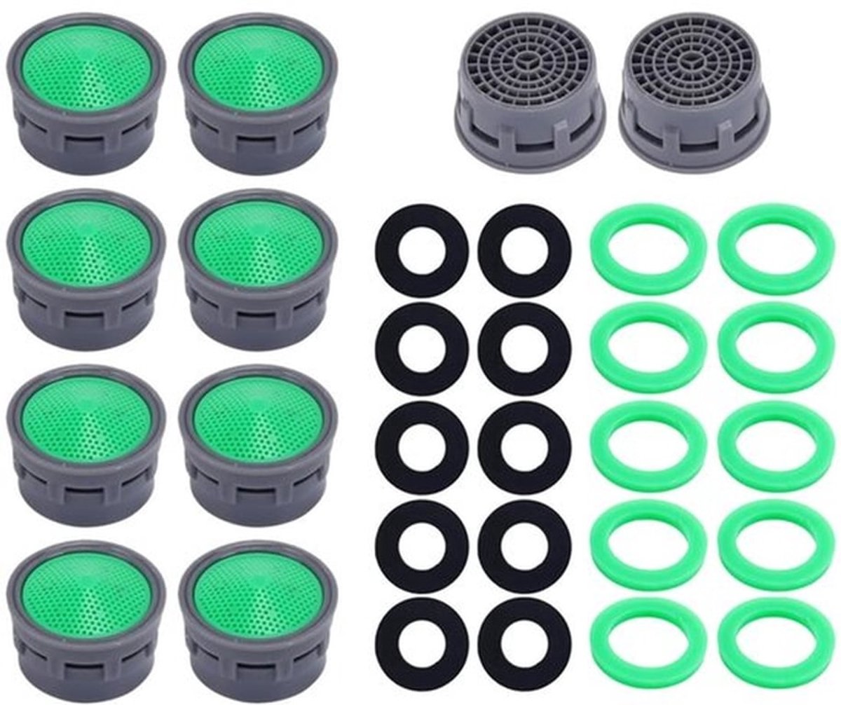 Kraanbeluchters 10 stuks - Waterstroombegrenzer - ABS Plastic - 21 mm Buitendiameter - Corrosiebestendig - Herbruikbaar
