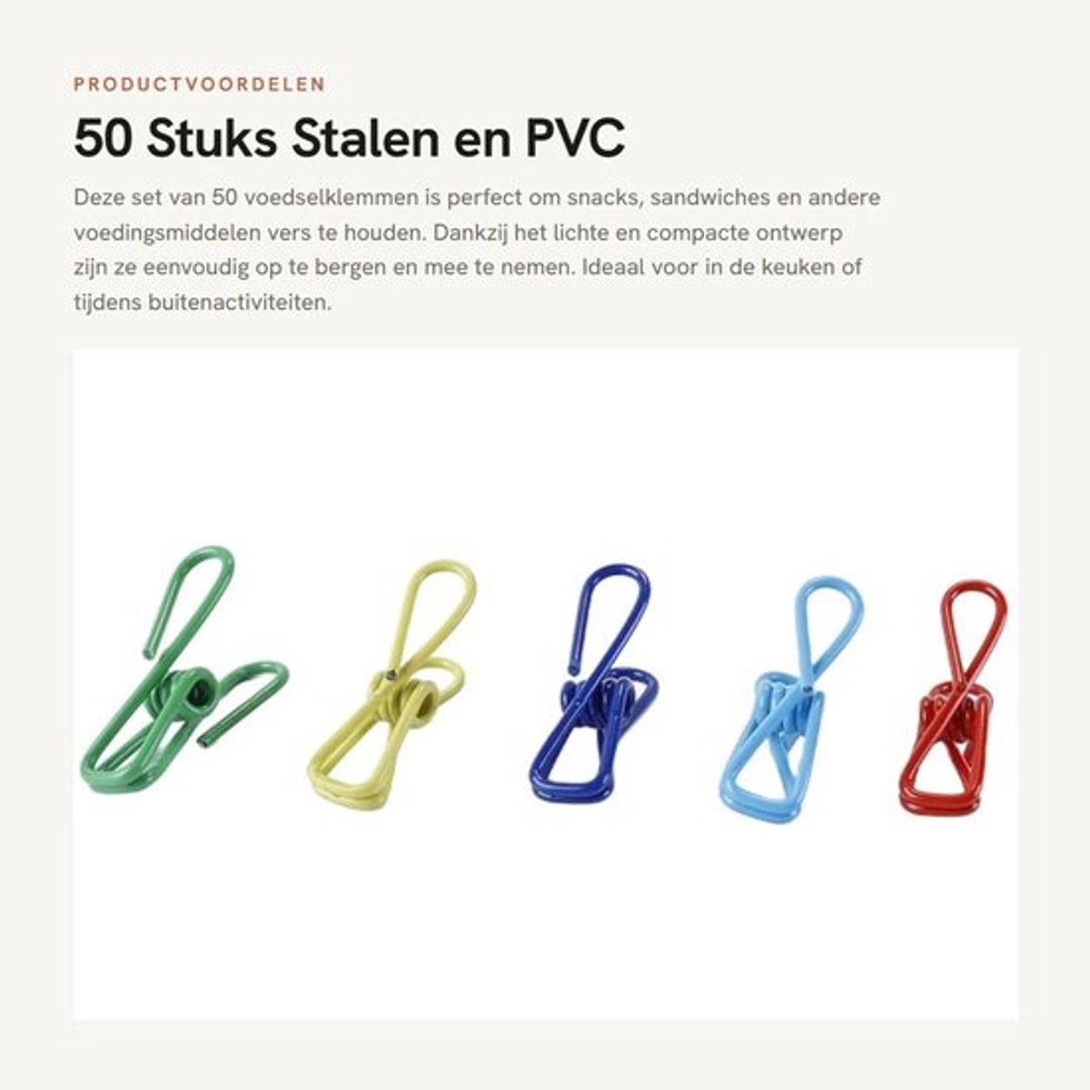 Zakklemmen 50 Stuks - Voedselklemmen - Lichtgewicht - Compact - Multicolor - Roestvrij Staal - Voedselclips