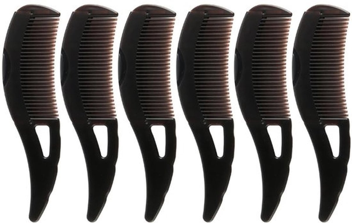 Rooskam 6 Stuks - Ergonomische Hoofdhuidverzorging - Diepe Hoofdhuidmassage - Holle Tandontwerp - Comfortabele Grip - 21x5cm - Hoofdhuidkam