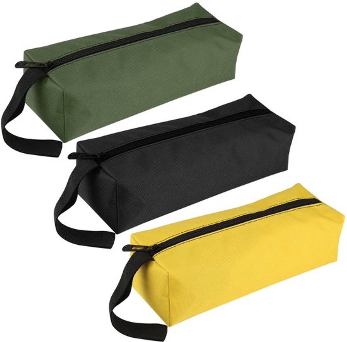 3 stuks draagbare gereedschapstas, klein, 600D Oxford-doek, waterdicht, ritssluiting, gereedschapstas met riem, multifunctioneel, slijtvast, zeildoek, opbergtas voor elektriciens, timmerlieden