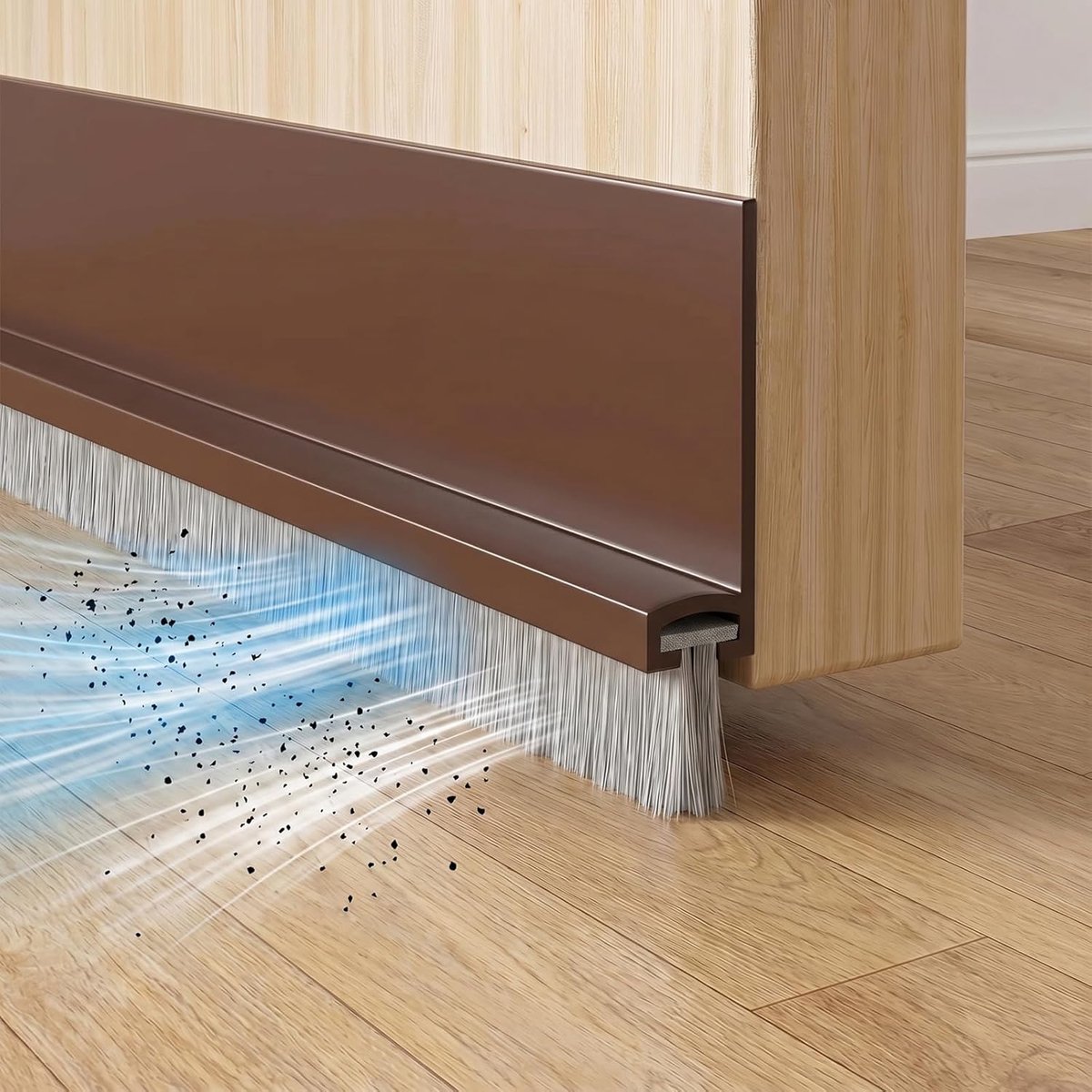 Deurafdichting 100 cm - zelfklevend met borstel - tochtstopper - blokkeert geluid en stof - ShopVlot