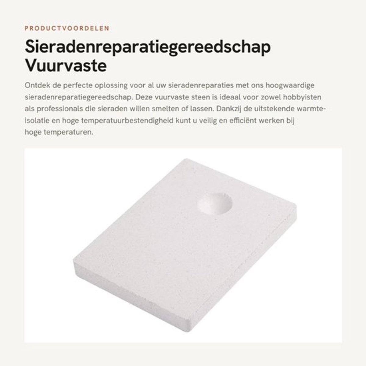 Vuurvaste Steen - Hoge Temperatuurbestendigheid - Sieraden Gereedschap - Warmte-Isolatie - Compact - Lichtgewicht - Sieradengereedschap