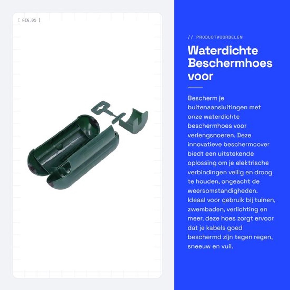 Waterdichte Beschermhoes voor Buitenaansluitingen - Hoogwaardige Veiligheid voor Verlengsnoeren