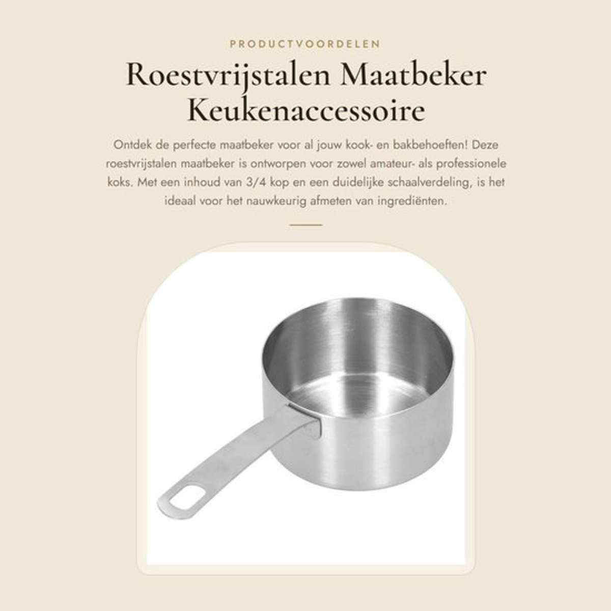 Maatbeker 1 liter - Roestvrij Staal - Duurzaam - Maatlepel met Weegschaal - Multifunctioneel - Comfortabel Handvat