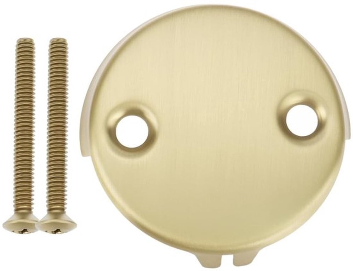 Afvoerplaat Goud - Decoratieve Hoes - Roestvrij Staal - Compatibel met Delta RP31556CZ/RP293 - Schroeven - 3,1 x 1,9 x 0,5 inch - Overloopdeksel