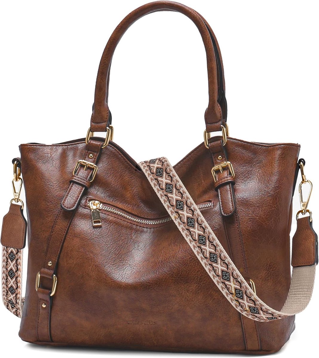 Stijlvolle Hobo Tas voor Dames, Grote Handtas met Bovenhandvat, Vegan Leren Schoudertas met Verstelbare Strap voor Werk, Winkelen en Reizen