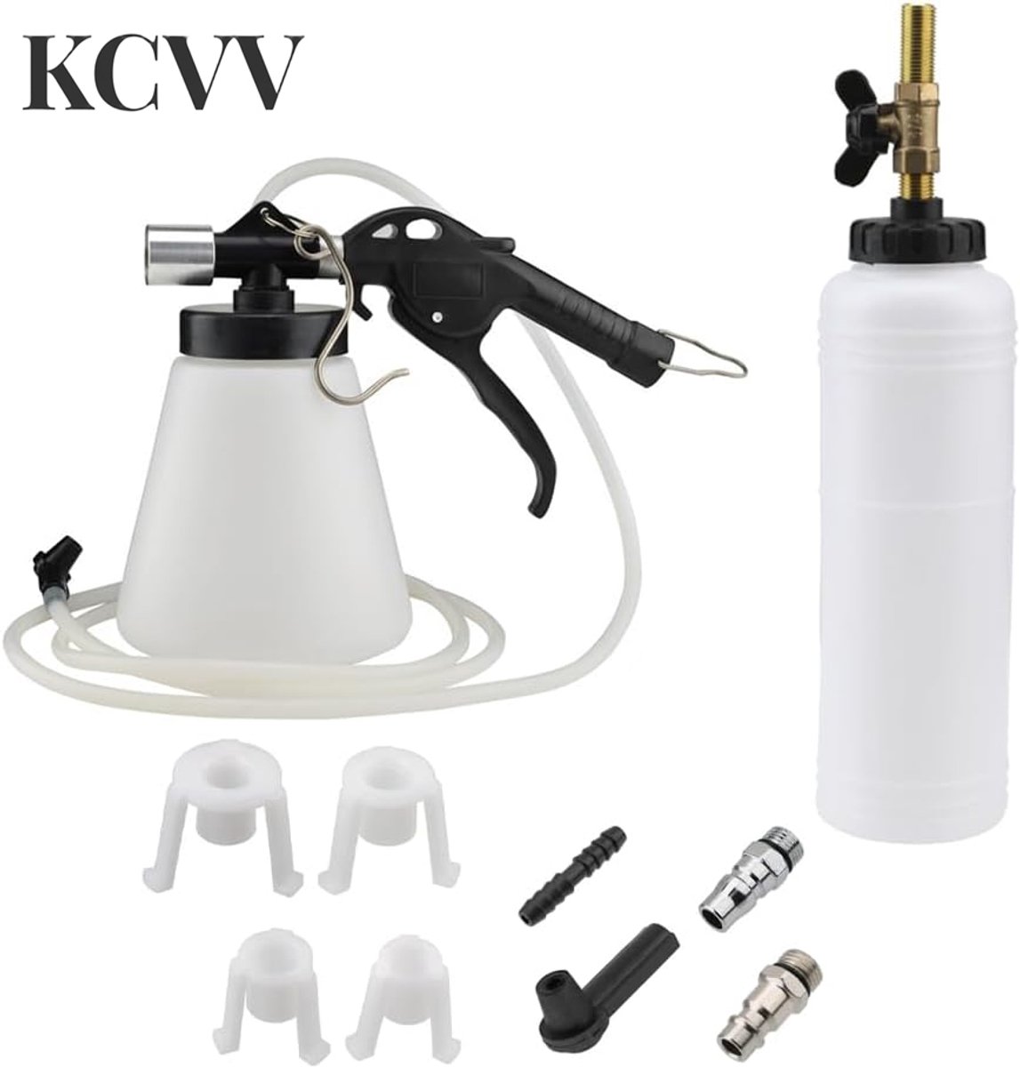 Remontluchter-Remontluchter set-remvloeistof ontluchter-Auto luchtfilter remontluchtingssysteem, remontluchtingsapparaat, ontluchtingseenheid, remontluchtingssysteem met 1-liter waterfles - wit - 29x6.5 cm