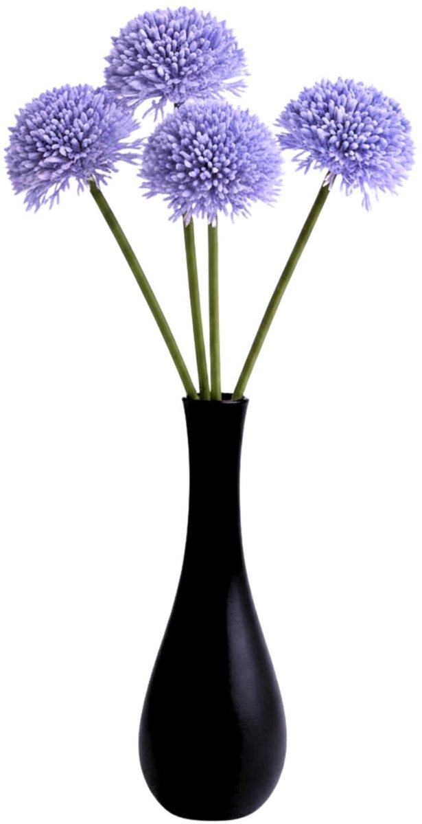 Bellatio Design Sierui Globemaster kunstbloem - 4x - losse stelen - paars - 44 cm - Natuurlijke uitstraling