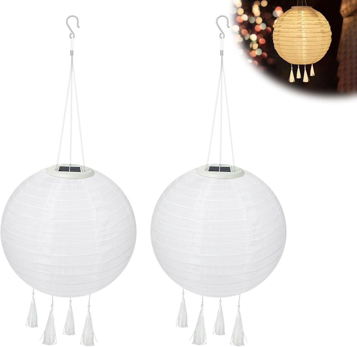 Papieren lantaarns voor bruiloften en tuinfeesten - 2 stuks kleurrijke lampions voor sfeervolle verlichting