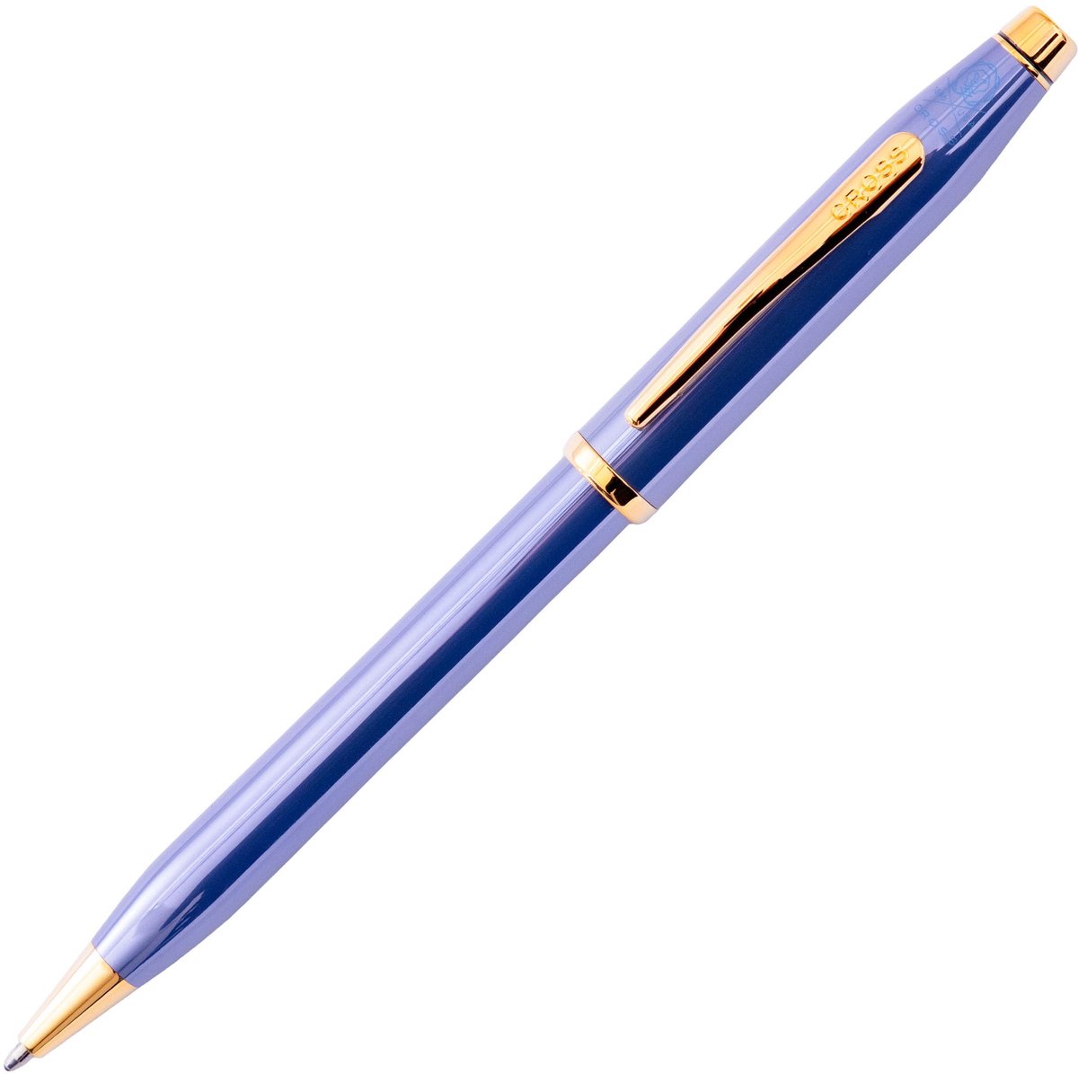 SnelShoppen - Luxe Cross Century II Balpen - Schrijfkleur Zwart - M - Premium Geschenkdoos - Lavender Blue met Gouden Accenten - Perfect voor Feestdag