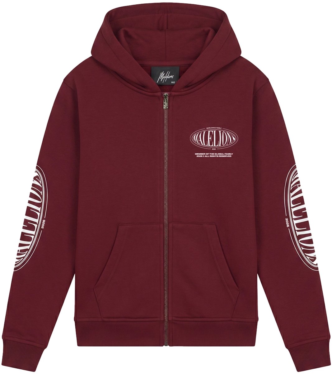 Malelions relaxed lifestyle zip hoodie in de kleur rood.