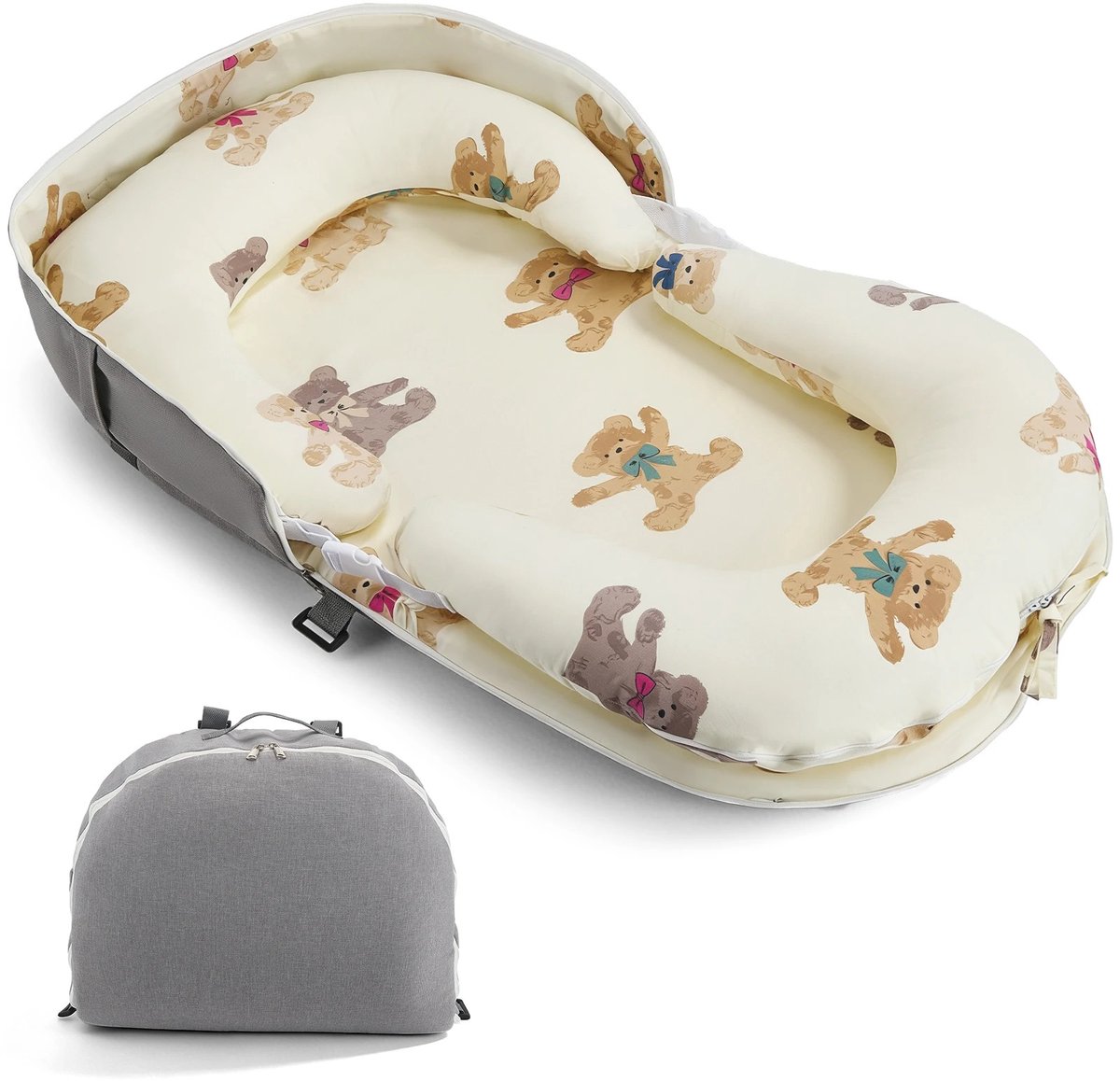 House Of Atelier - Babynestje - Babywieg - Draagbare Co-Sleeper - Afneembare en Wasbaar - Rustgevend - Pasgeboren Baby
