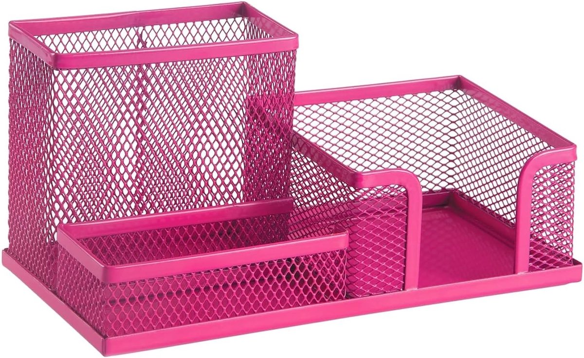Leviatan Bureau-organizer, pennenhouder, pennenkoker, tafel-organizer van metaal, bureauplank met notitiehouder, mesh - ShopVlot
