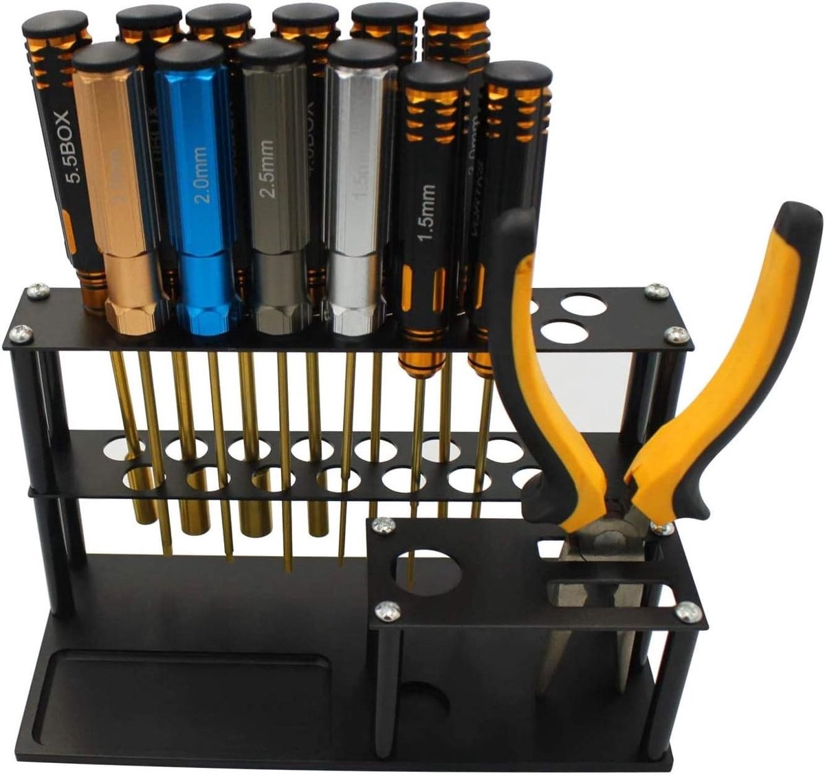 Multifunctionele Schroevendraaier Organizer met 18 Holes, Acryl Opbergstandaard voor Hex en Phillips Schroevendraaiers