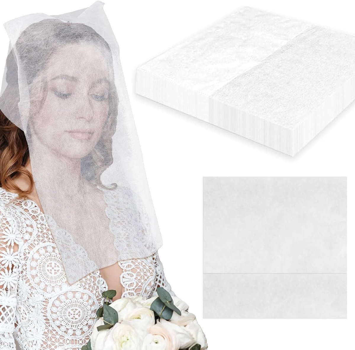 SnelShoppen - 50 Stuks Beschermkappen voor Make-up - Ademend Vlies - Wegwerp Gezichtsbedekking voor Bruiloft, Reizen, en Dresseren - Vrouwen - Perfect