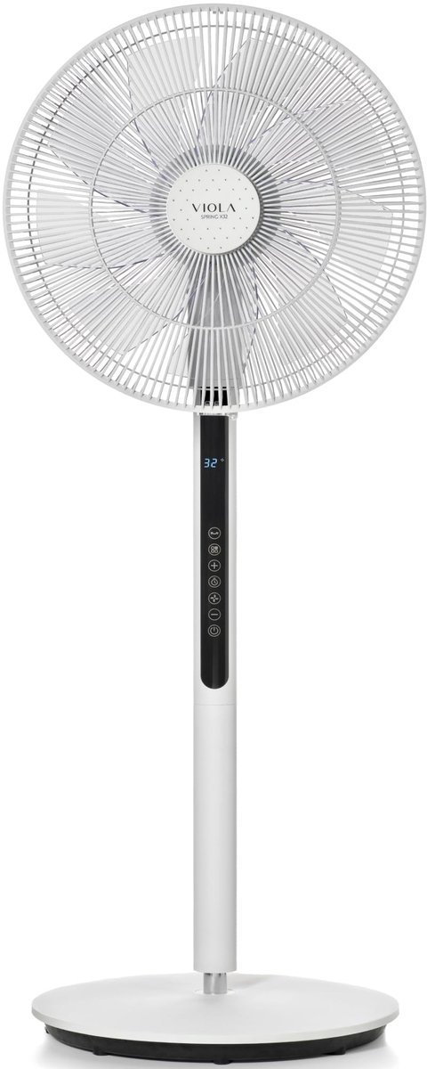 SnelShoppen - Stille Staande Ventilator met Afstandsbediening - 25 dB, 32 Snelheden, 9 Vleugels, 320° Oscillatie, Krachtige Digitale Motor - Laag Ener