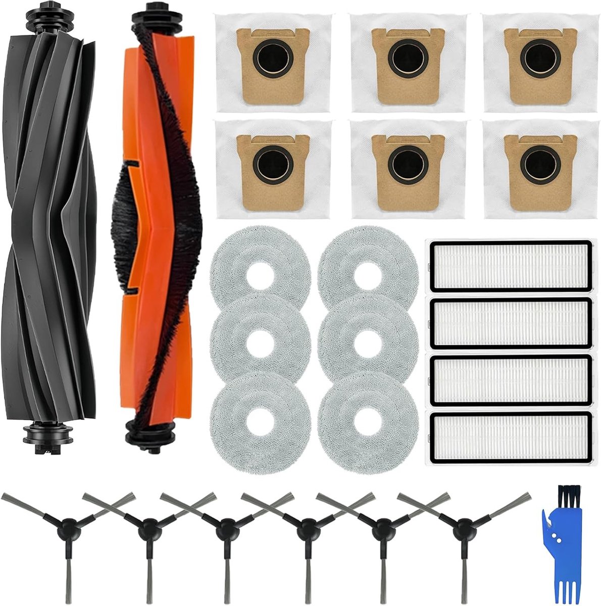 Accessoires voor Stofzuigers - 25 Stuks Vervangonderdelen voor Dreame L10s Ultra en Xiaomi X20+ - Inclusief Hoofdborstels en Meer