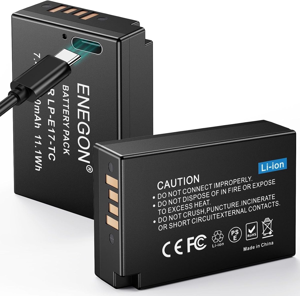 Oplaadpoort Type C voor Canon camera's zoals EOS R10, R8, RP, 200D, 250D en meer
