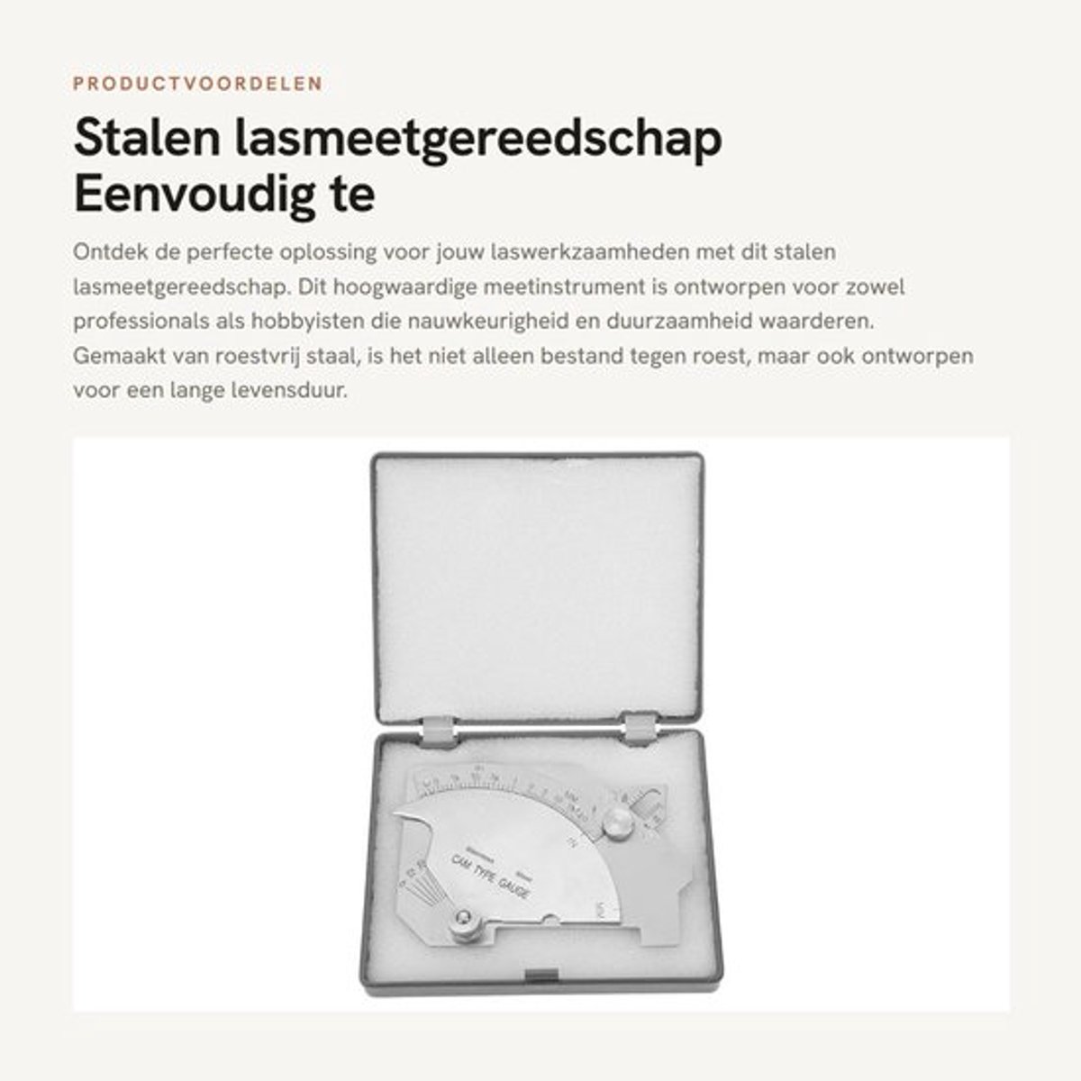 Lasmeetgereedschap Roestvrij Staal - Lasmeter - Lasnaad-Inspectieleider - Compact Formaat - Gering Gewicht - Duidelijke Schaal