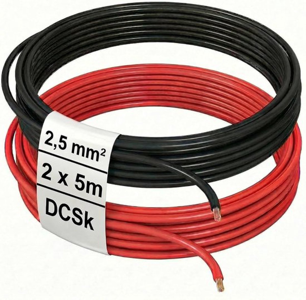 SnelShoppen - DCSk 2,5mm² Automobielkabel FLRY B Asymmetrisch - 5 m Rood/Zwart - Flexibele Automotive Kabel voor Voertuigen, 2,50 mm², 30 Draden, Idea