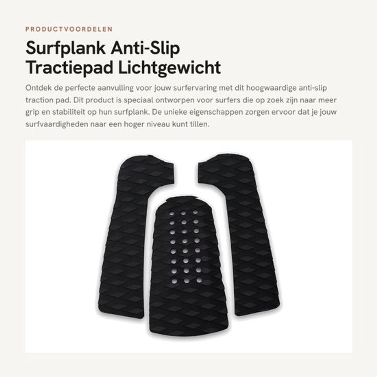 Tractiepad Antislip - Surfplank/Kiteboard/Skimboard - 3 Stuks - Waterdicht - Lichtgewicht - Hoge elasticiteit - Surfboard Pad