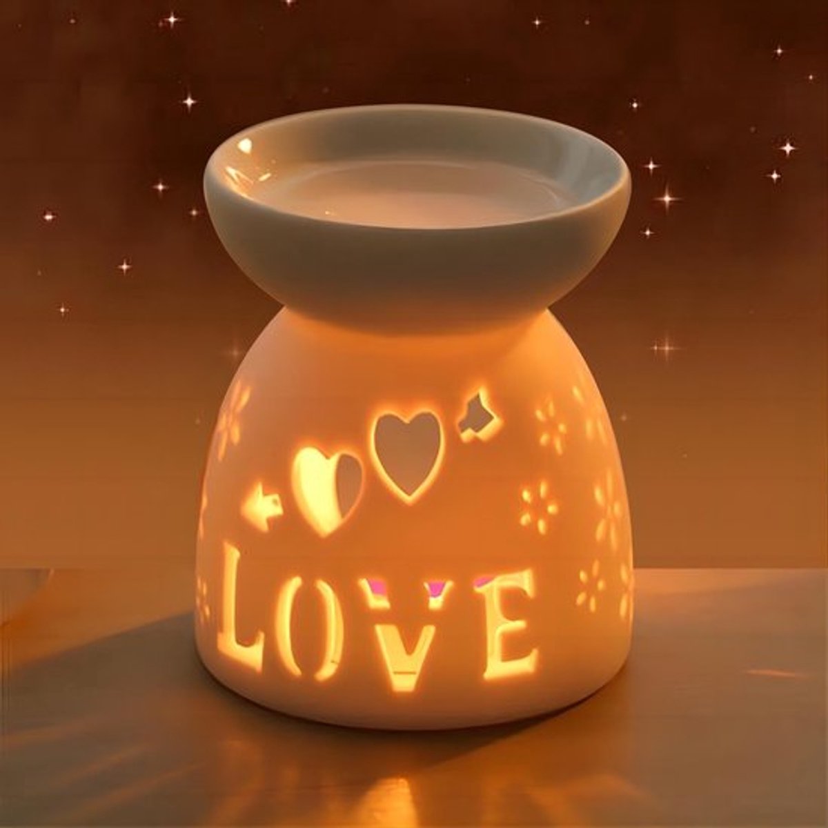 Geurbrander Keramisch - Nachtlampje - Aromatherapie - Etherische Oliebrander - Decoratief 