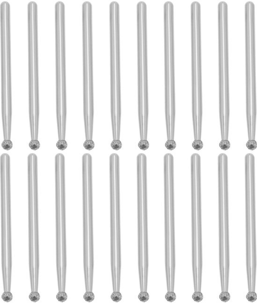 Diamant Boren Set - 20x Diamant Ballen - #150 Raster - 3 mm Diameter - 45 mm Lengte - Duurzaam Gegalvaniseerd Materiaal - Slijpboren