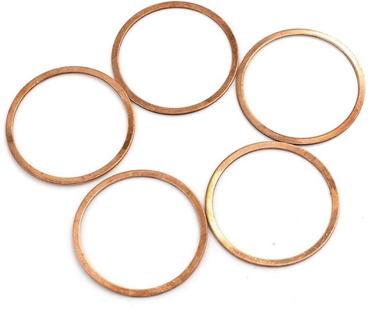 Koperen afdichtringen - Set van 5 stuks - 40 mm binnendiameter - Duurzaam en veelzijdig - Ideaal voor fittingen - Perfect voor elke klus