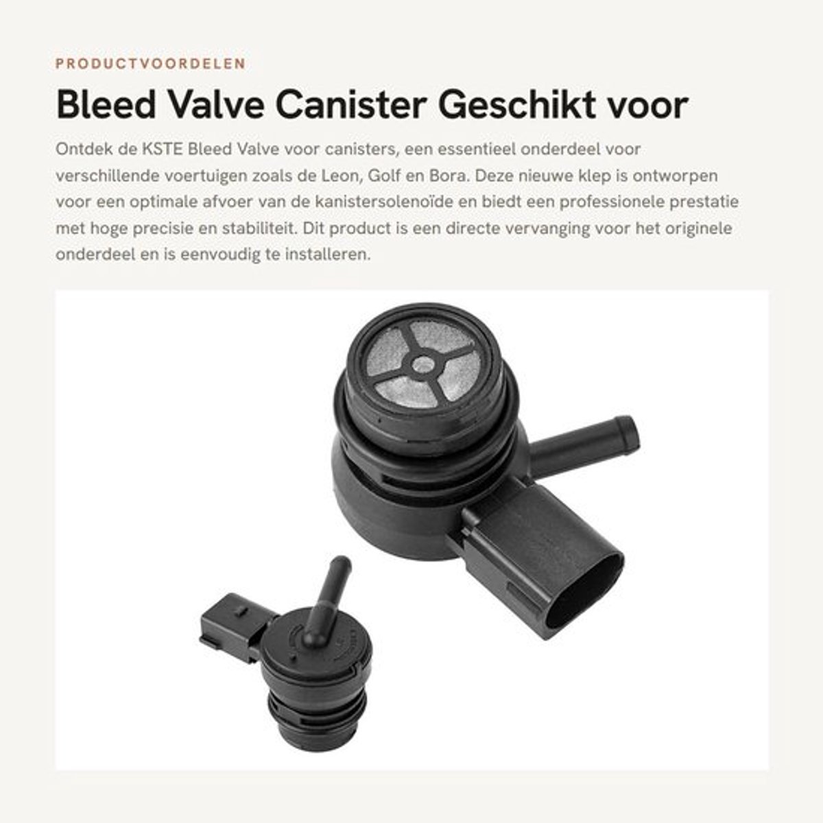 Bleed Valve 100% nieuw - Geschikt voor Leon/Golf/Octavia - ABS kunststof - Eenvoudig te installeren - OEM nummer 1J0 906 517 F - Professionele prestaties - Solenoid Valve