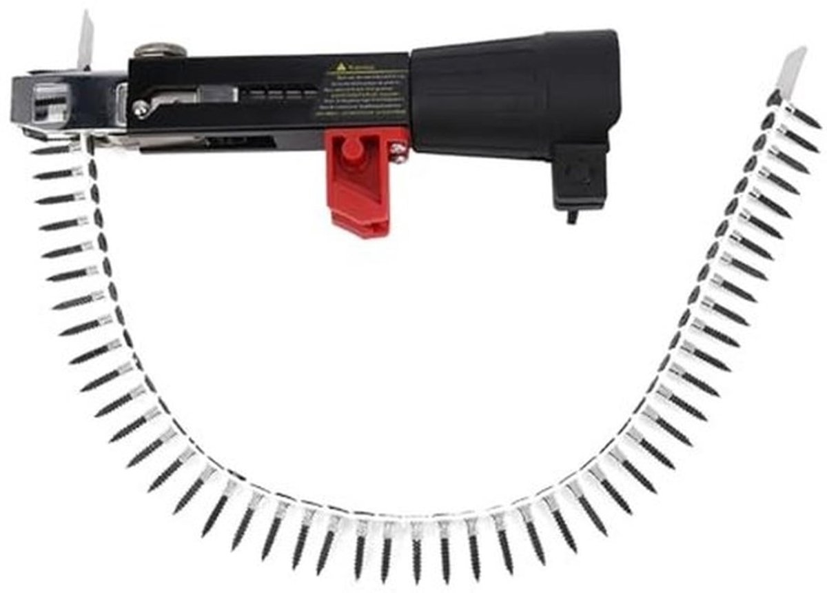 Magazijnschroevendraaier - Droogbouwschroevendraaier - Automatische nagelvoeding - Aluminium - Schroefboorkettingadapter - Voor scheiding...