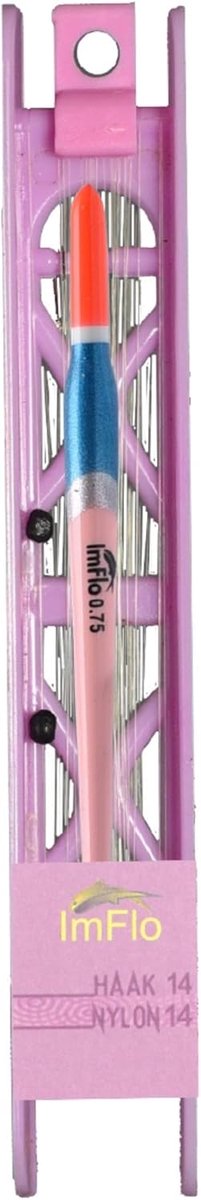 SnelShoppen - Roze Vistuigje Pink Lady Carla 14/00 - Haakmaat 14 - Dobber 0,75 gram - Witvistuigje voor Voorn, Brasem, Zeelt, Kleine Karper - 5,5m Sno