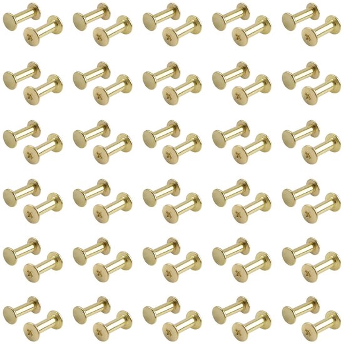 Binding Schroeven 60 Sets - Chicago Schroeven - Gouden M5 - 5 mm x 15 mm - Koolstofstaal - Voor Scrapbook/Fotoalbums - Schroefpennen
