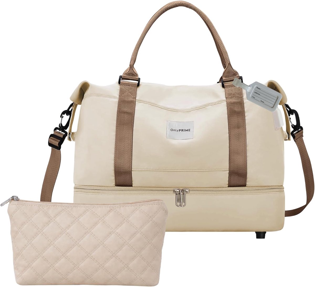 SnelShoppen - Travel Bag 40x30x20cm - Vouwbare Weekendtas met Schoencompartiment, Ryanair Cabin Luggage, Trolley Sleeve & USB Poort, Lichtgewicht Reis
