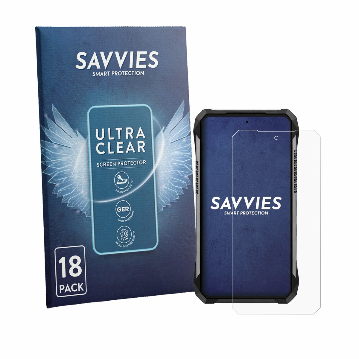 Savvies - Screenprotector voor Unihertz 8849 Tank 5 - Folie Beschermfolie transparant 18 Stuks