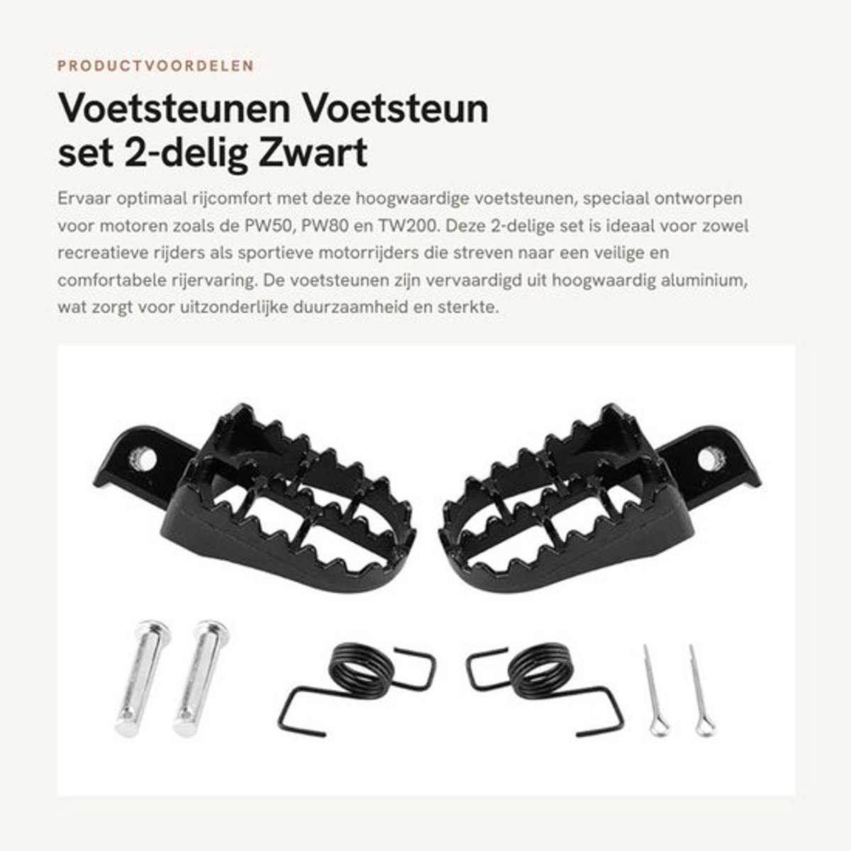 Voetsteunen Aluminiumlegering - Antislip - 2 Stuks - Voor Yamaha PW50/PW80/TW200 - Duurzaam - Eenvoudige Installatie - Motorpedalen