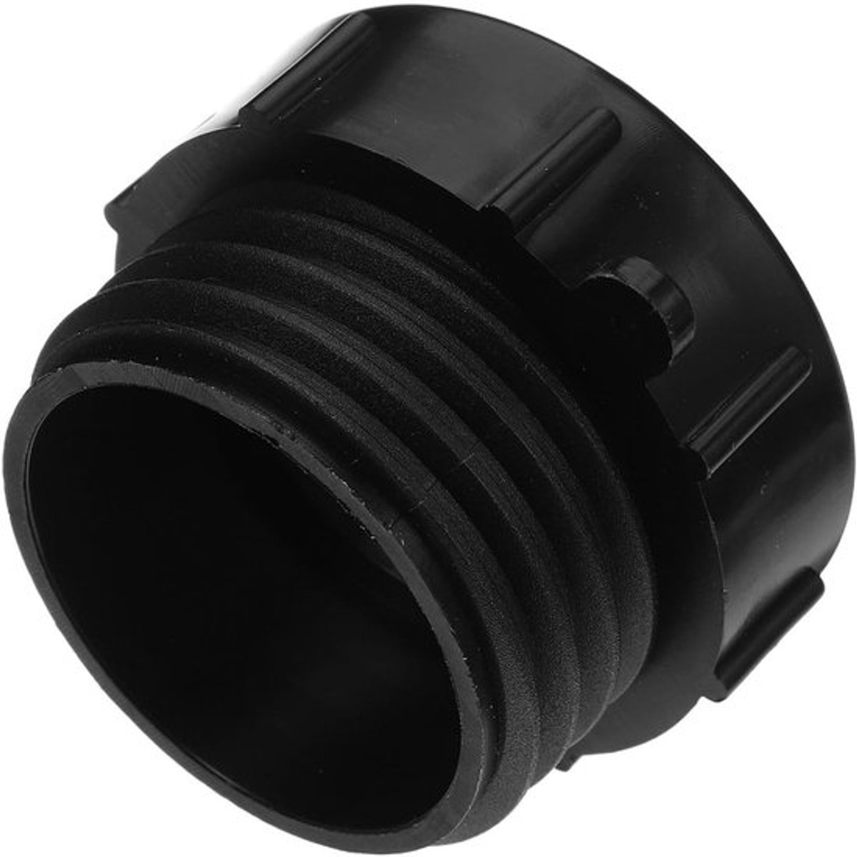 tankdeksel - Adapter voor schroefdraad - Zwart - Kunststof - 60 mm fijne en grove schroefdraad - Geschikt voor drinkwater - 6 x 6 x 4 cm