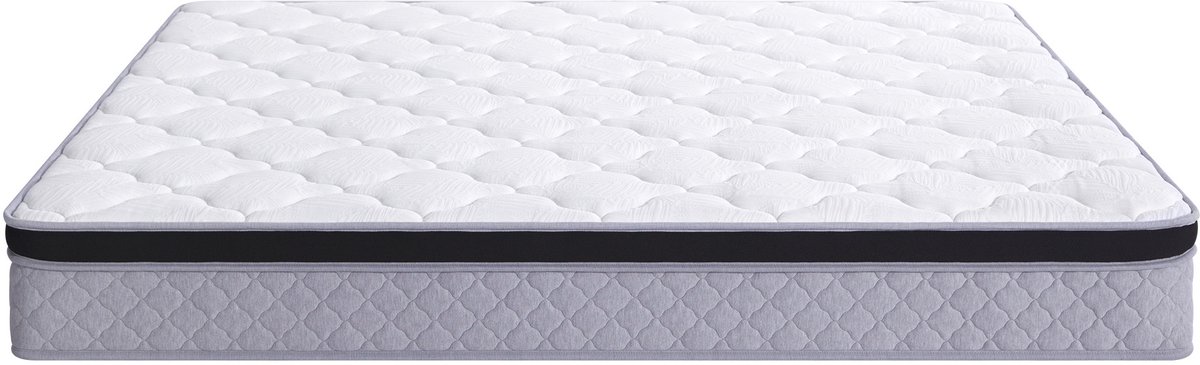 OKWISH Binnenveringmatras 160 x 200 cm - Ergonomische Ondersteuning Voor Rug, Buik En Zijslapers - H3 Stevig Ligcomfort - Gerold - Wit