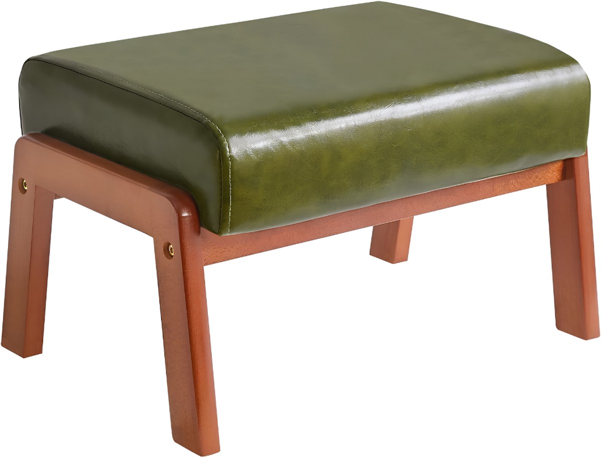 NIVA® Poef - Voetenbank - Voetenbankje - Donkergroen - 42cm x 15cm x 31cm