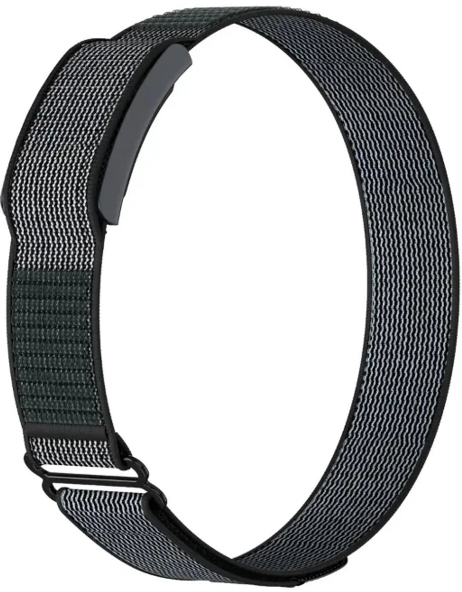 Strap-it Biceps bandje Nylon geschikt voor Amazfit Helio Strap - Zwart & Grijs