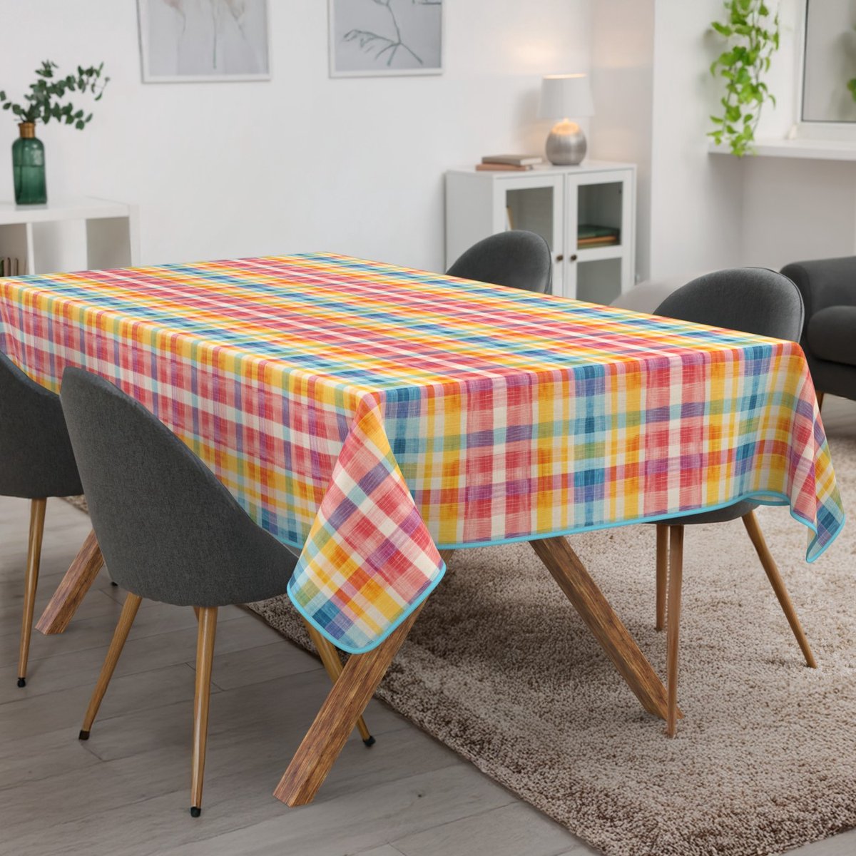 ANRO Tafelkleed Bloemenranken Meerkleurig 220x140cm Met sierband Afwasbaar Waterafstotend