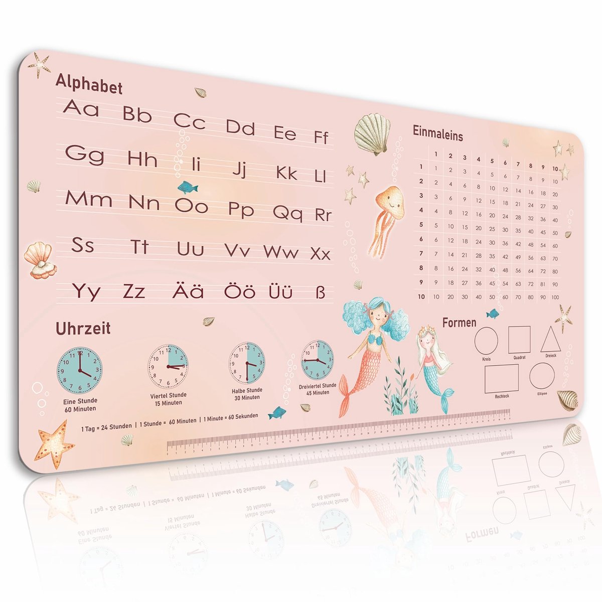 SnelShoppen - Lineo Bureauonderlegger voor Kinderen Afwasbaar 80x40 cm - Leeronderlegger Bureau Onderlegger & Tafelonderlegger Schrijf-Bureau Deskmat