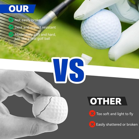 Golf Training Balls Set van 4 Stuks, 42mm Plastic Oefenballen met Steunen voor Swing, Driving Range en Thuisgebruik, Ideaal voor Volwassenen van Merkloos — afbeelding 4