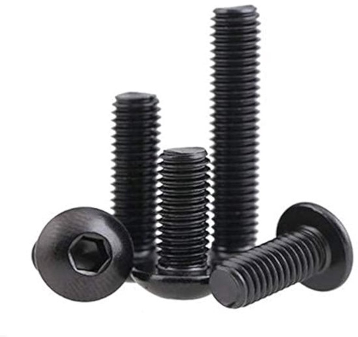Schroeven 20 Stuks - Inbusschroeven Bolkop - Koolstofstaal Rang 10,9 - M5 x 12 mm - Corrosiebestendig - Volledig Schroefdraad