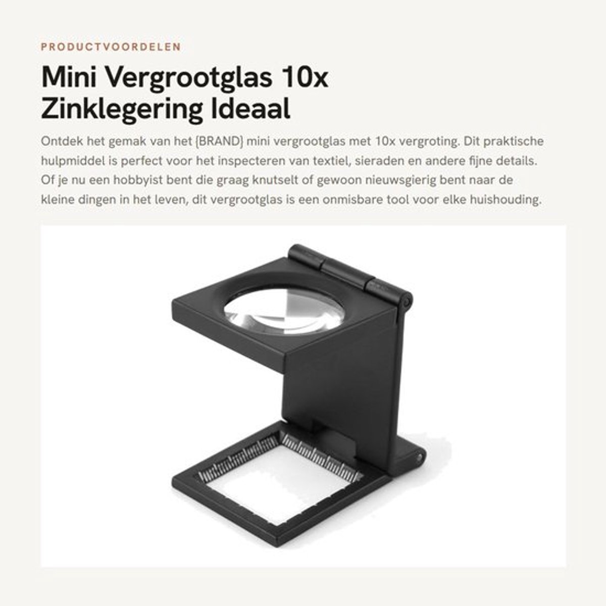Vergrootglas 10x - Mini Vergrootglas - Zinklegering - Herbruikbare Verpakking - Optisch Gereedschap - Voor Textiel/Sieraden - Loep