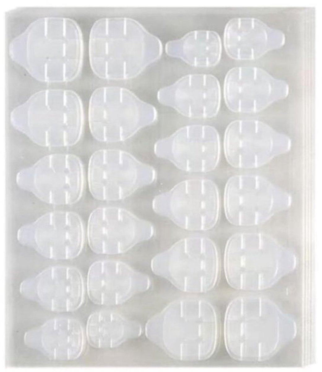 Teennagelstickers 10 vellen - Dubbelzijdige Plakband - Kunstnagelstickers - Kunststof - 11,8 x 8 x 1 cm - 18 gram - Kunstnagels