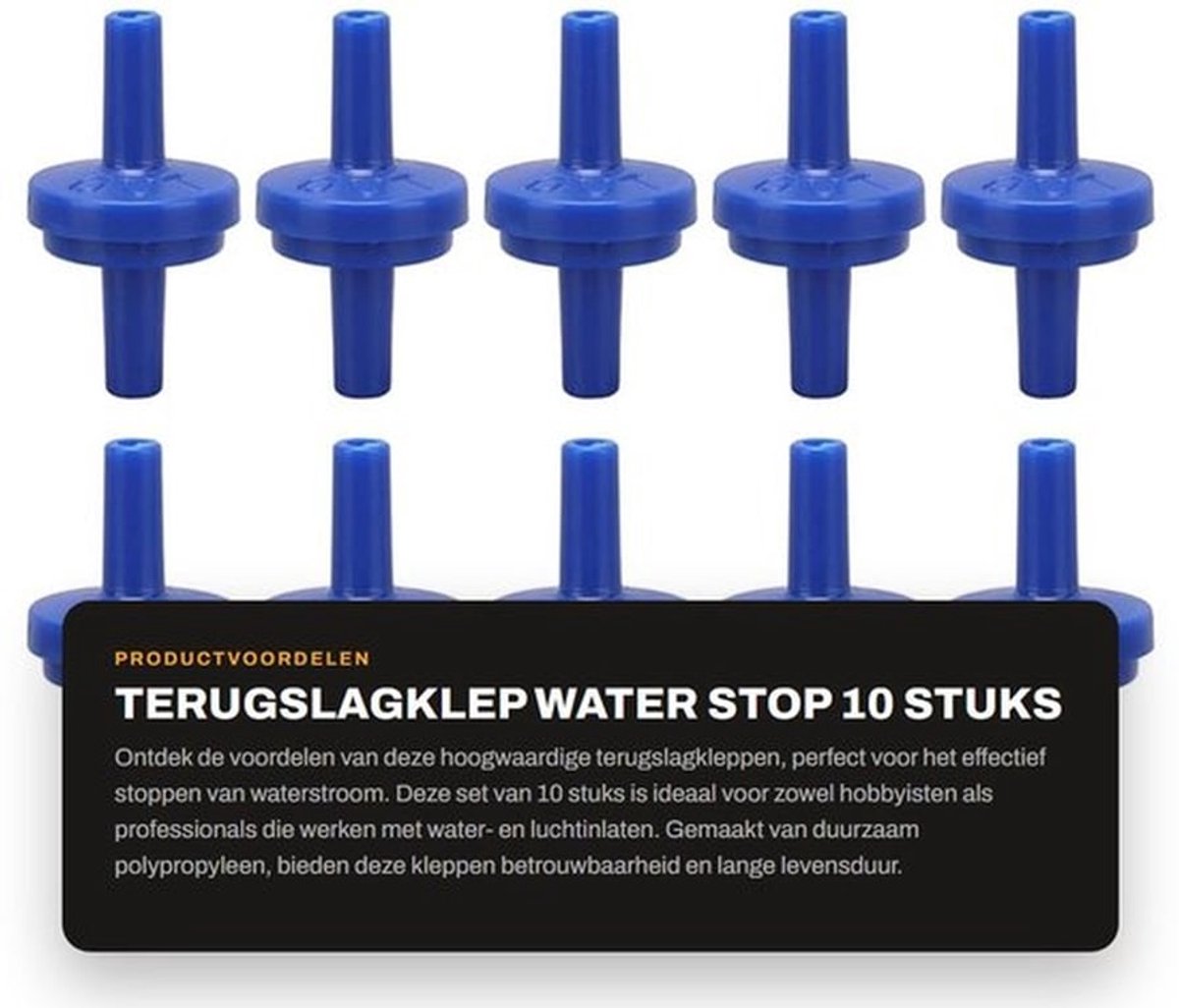 Terugslagklep 10 Stuks - Waterstopper - Membraan - 1 Weg - Plastic - 4 mm - Waterstop