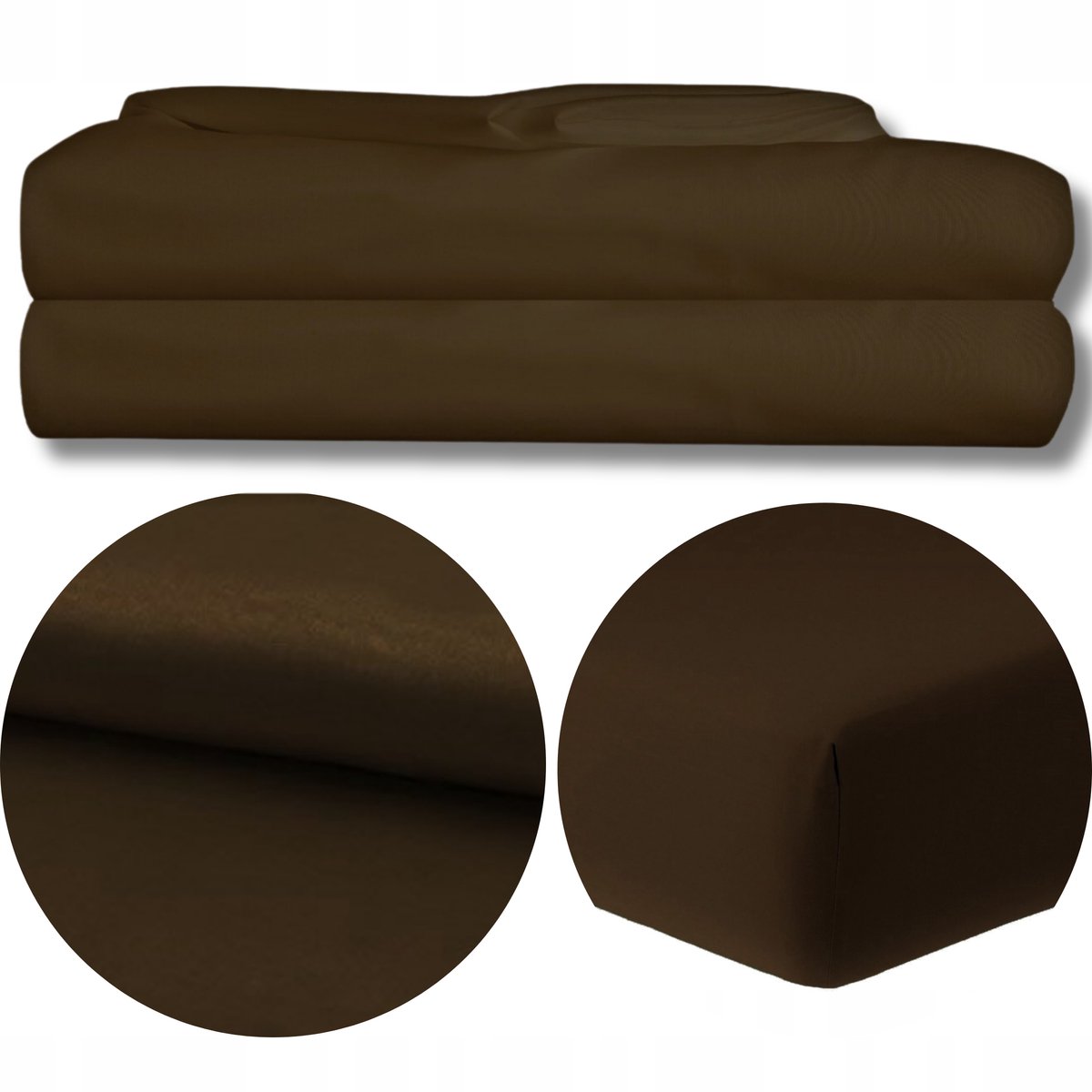 KONEY - Laken zonder elastiek 160 x 200 cm - microvezel - Bruin - 120 g/m²