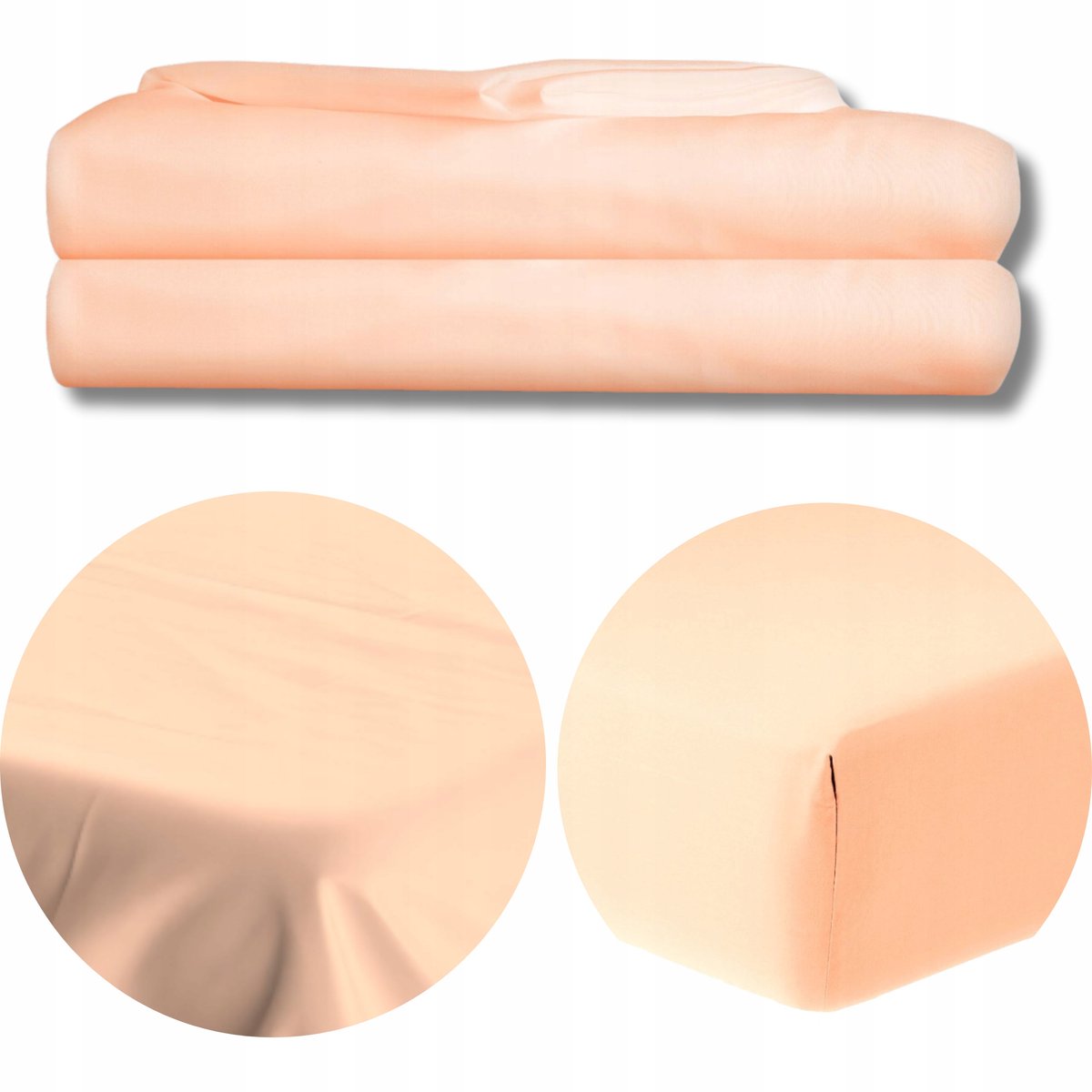 KONEY - Laken zonder elastiek 160 x 200 cm - microvezel - Perzik - 120 g/m²